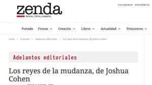 Joshua Cohen y Los reyes de la mudanza en Zenda