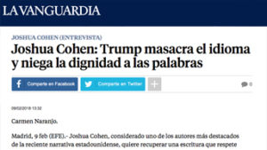La vanguadia entrevista a Joshua Cohen