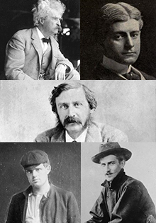Stephen Crane, Jack London, Bret Harte, Frank Norris y Mark Twain