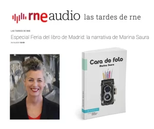 Marina Saura durante la entrevista en RTVE en la Feria del Libro de Madrid 2025