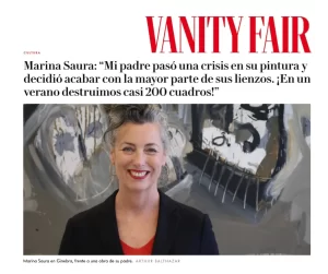 Retrato de Marina Saura en Vanity Fair, acompañando su entrevista sobre la figura de su padre, el pintor Antonio Saura.